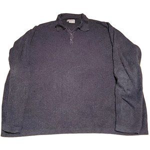 AKA Eddie Bauer Sweater Men's Size XXL Charcoal Gray Shirt Long Sleeve Button